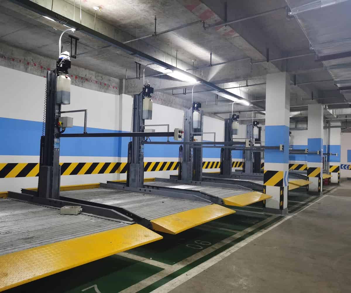 兩柱自動化兩層停車設備